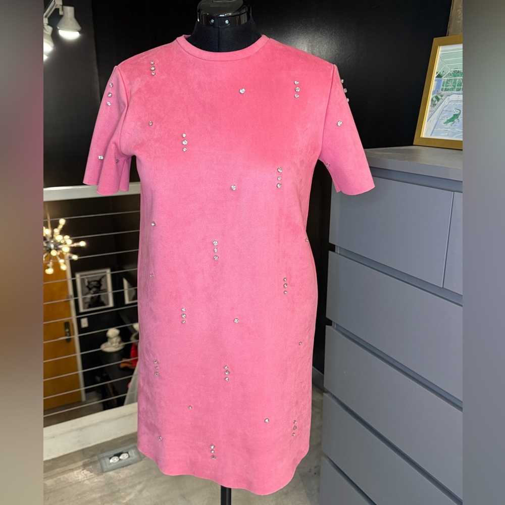 Zara Pink Mini Dress with Rhinestone Accents